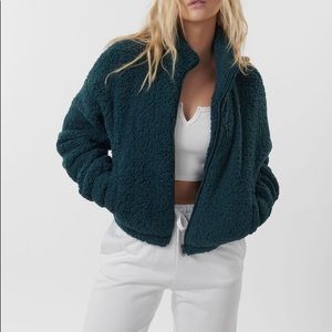 Saphire Teal Sherpa Jacket Size M Garage